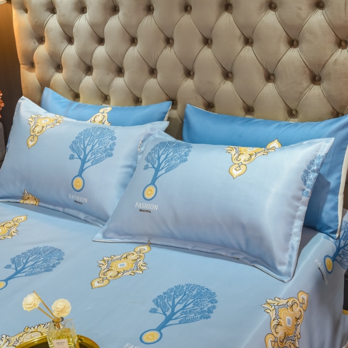 91家纺网 家纺一手货源 找家纺 ds生活馆 2021新款欧式蕾丝花边床单款凉席冰丝席慕南枝想