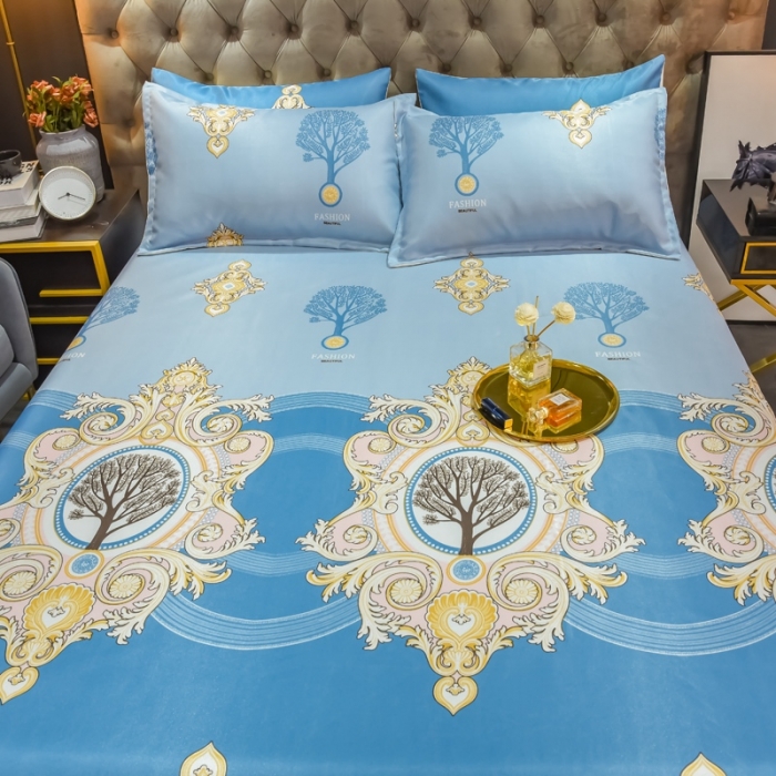 91家纺网 家纺一手货源 找家纺 ds生活馆 2021新款欧式蕾丝花边床单款凉席冰丝席慕南枝想