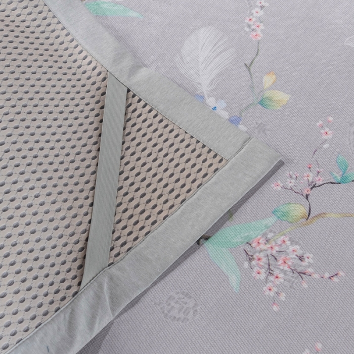 91家纺网 家纺一手货源 找家纺 安哆啦 2021新款全棉宽边冰丝席三件套 百合咖