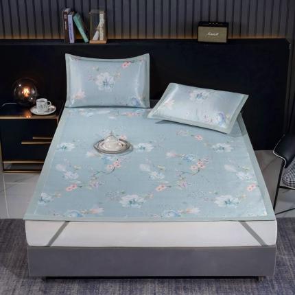 91家纺网 家纺一手货源 找家纺 （总）安哆啦 2021新款全棉宽边冰丝席三件套