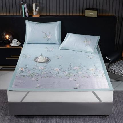 91家纺网 家纺一手货源 找家纺 （总）安哆啦 2021新款全棉宽边冰丝席三件套