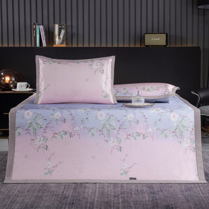 91家纺网 家纺一手货源 找家纺 （总）安哆啦 2021新款全棉宽边冰丝席三件套