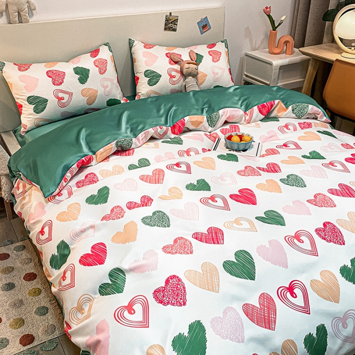 91家纺网 家纺一手货源 找家纺 （总）琪格格纺织 2022新款水洗真丝印花四件套