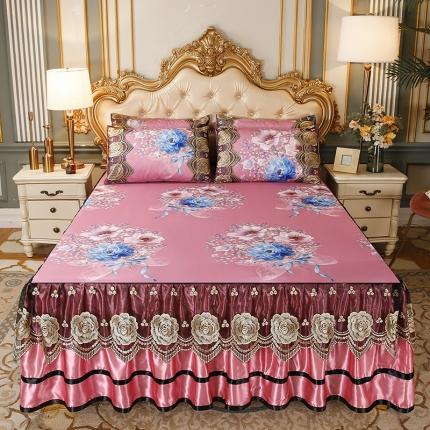 91家纺网 家纺一手货源 找家纺 瑞宝 2025新款欧式印花单凉席 轻纱漫舞