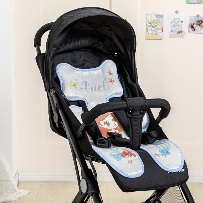 91家纺网 家纺一手货源 找家纺 小芽家居 2024新款推车系列凉垫 人鱼公主