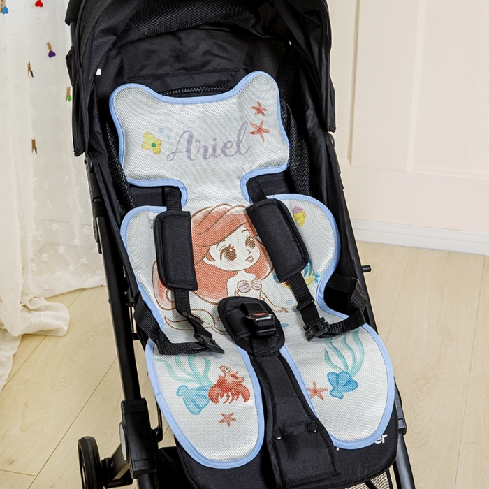 91家纺网 家纺一手货源 找家纺 小芽家居 2024新款推车系列凉垫 人鱼公主