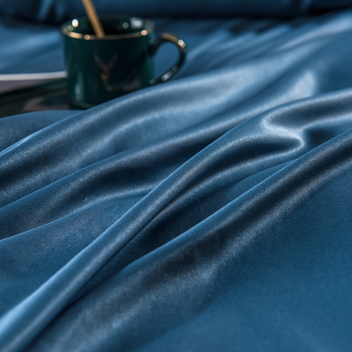 91家纺网 家纺一手货源 找家纺 （总）骏腾 2022新款水洗冰丝刺绣四件套水洗真丝天丝