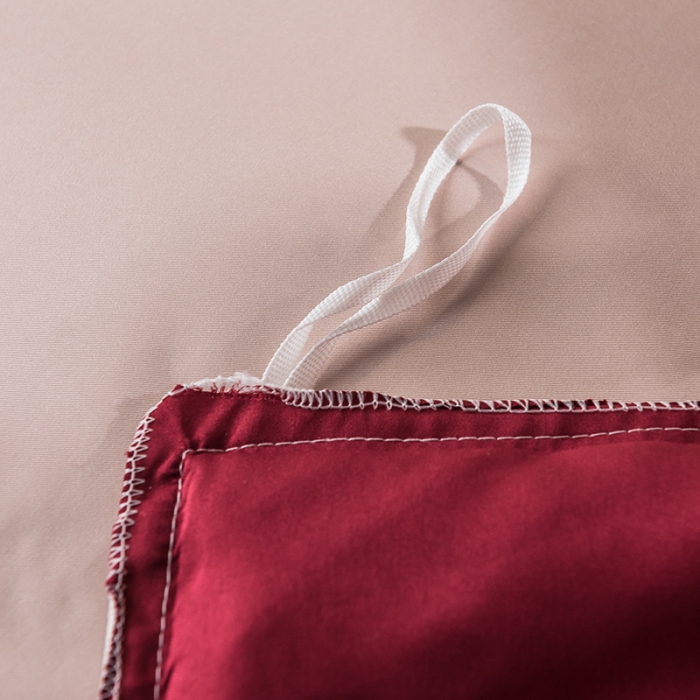 91家纺网 家纺一手货源 找家纺 骏腾 2022新款水洗冰丝刺绣四件套水洗真丝天丝艾莎-酒红