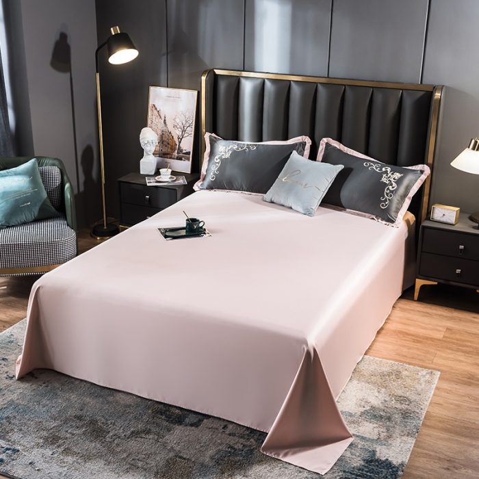 91家纺网 家纺一手货源 找家纺 骏腾 2022新款水洗冰丝刺绣四件套水洗真丝天丝艾莎-魅惑黑