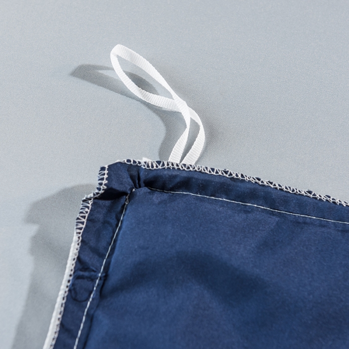 91家纺网 家纺一手货源 找家纺 骏腾 2022新款水洗冰丝刺绣四件套水洗真丝天丝艾莎-深海蓝