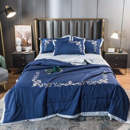 91家纺网 家纺一手货源 找家纺 （总）骏腾 2022新款水洗冰丝夏被四件套水洗真丝天丝