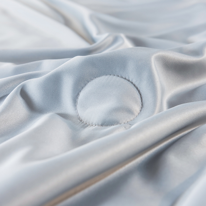 91家纺网 家纺一手货源 找家纺 骏腾 2022新款水洗冰丝夏被四件套水洗真丝天丝 艾莎-蓝灰