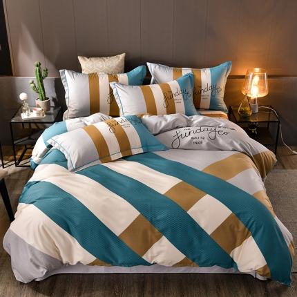 91家纺网 家纺一手货源 找家纺 润淳 2025全棉13372大版印花四件套纯棉 晨光