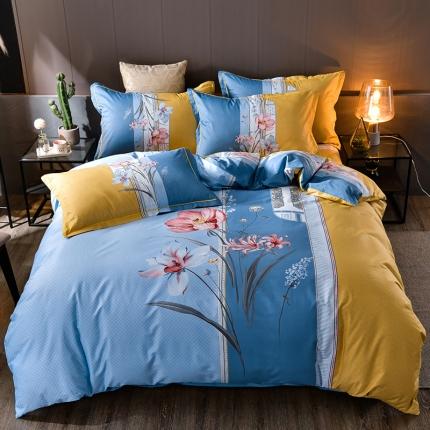 91家纺网 家纺一手货源 找家纺 润淳 2025全棉13372大版印花四件套纯棉花锦