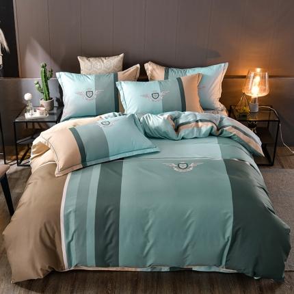 91家纺网 家纺一手货源 找家纺 润淳 2025全棉13372大版印花四件套纯棉 斯卡达