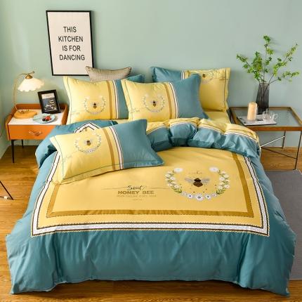 91家纺网 家纺一手货源 找家纺 润淳 2025全棉13372大版印花四件套纯棉 香芬密语