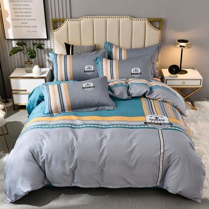 91家纺网 家纺一手货源 找家纺 润淳 2025全棉13372大版印花四件套纯棉 伊洛