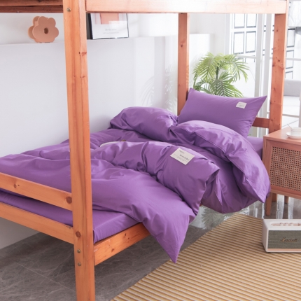 91家纺网 家纺一手货源 找家纺 纯色拼色全棉纯棉正宗13372学生宿舍三件套寝室上下铺六件套