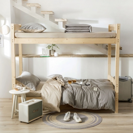 91家纺网 家纺一手货源 找家纺 纯色拼色全棉纯棉正宗13372学生宿舍三件套寝室上下铺六件套