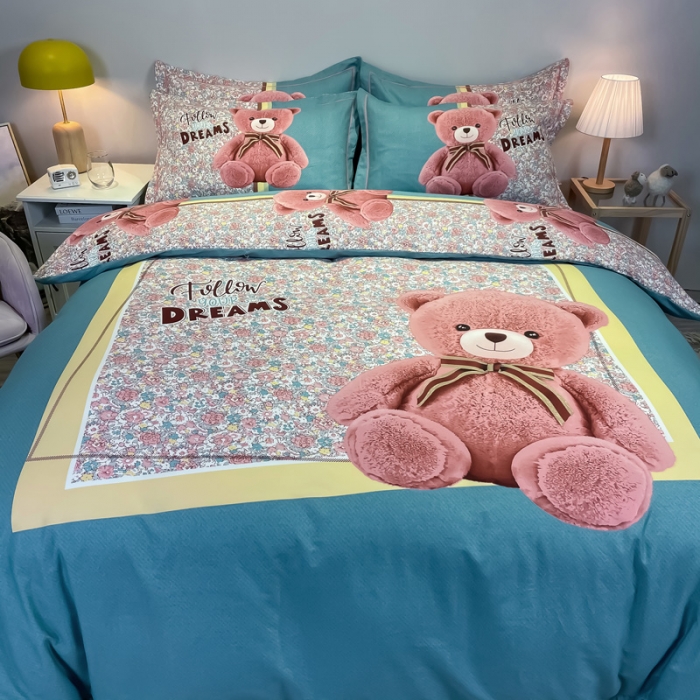 91家纺网 家纺一手货源 找家纺 （总）金爱家 2021新款大版全棉平网卡通四件套