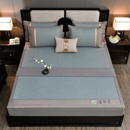 91家纺网 家纺一手货源 找家纺 小牛席业2021新款薄荷清香席薄荷油抗菌系列藤席冰藤空调席 冰蓝