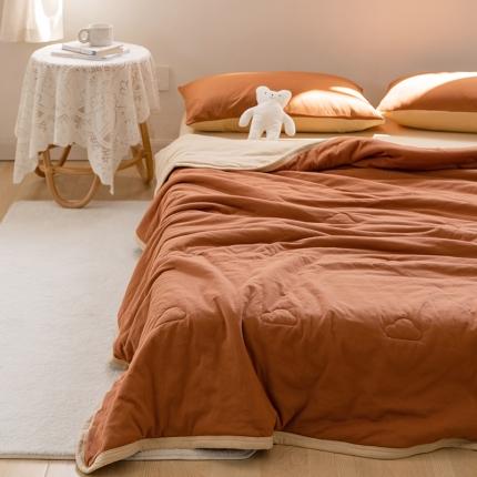 91家纺网 家纺一手货源 找家纺 （总）风向标 2022春夏新品针织棉夏被纯色双拼款