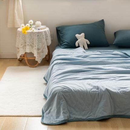 91家纺网 家纺一手货源 找家纺 （总）风向标 2022春夏新品针织棉夏被纯色双拼款