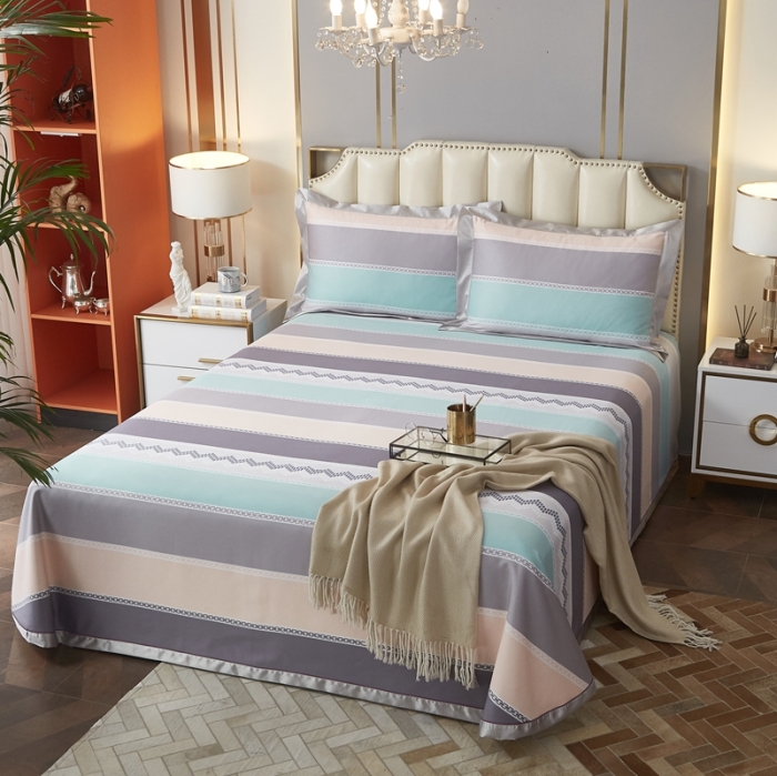 91家纺网 家纺一手货源 找家纺 威克凯丽 2023新款竹语天丝软凉席 阿希莉-蓝