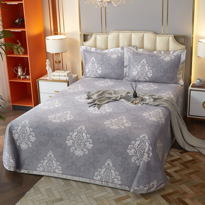 91家纺网 家纺一手货源 找家纺 威克凯丽 2023新款竹语天丝软凉席 法兰蒂-灰