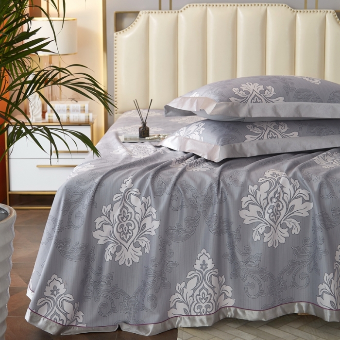 91家纺网 家纺一手货源 找家纺 威克凯丽 2023新款竹语天丝软凉席 法兰蒂-灰