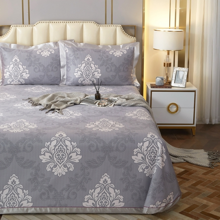 91家纺网 家纺一手货源 找家纺 威克凯丽 2023新款竹语天丝软凉席 法兰蒂-灰