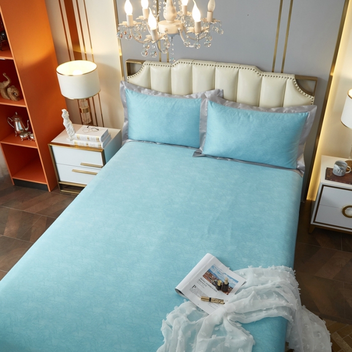 91家纺网 家纺一手货源 找家纺 威克凯丽 2023新款竹语天丝软凉席 千里江山-天青