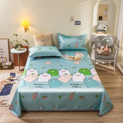 91家纺网 家纺一手货源 找家纺 （总）琪格格 2022新款大版印花凉感冰丝席三件套