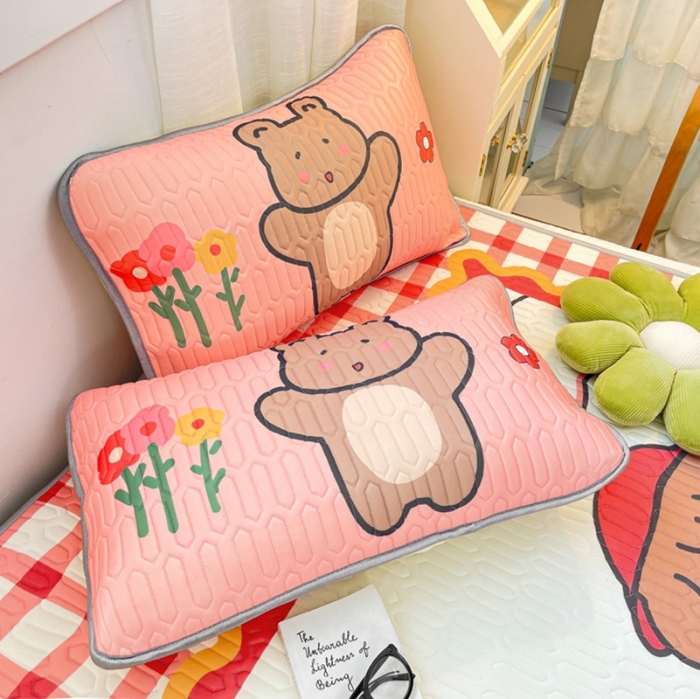 91家纺网 家纺一手货源 找家纺 金爱家 2021新款卡通乳胶凉席三件套 甜蜜女孩