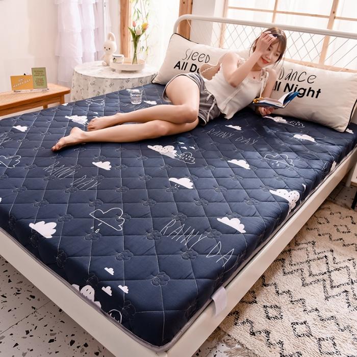 91家纺网 家纺一手货源 找家纺 寐珂 2025新款全棉大豆纤维床垫厚款可定制   漫步云端