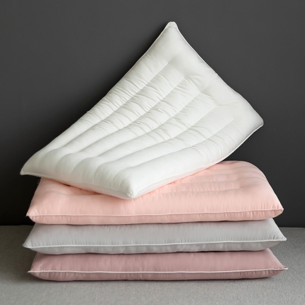 91家纺网 家纺一手货源 找家纺 全棉负氧离子成人学生护颈低枕芯 中低枕芯保健颈椎枕头