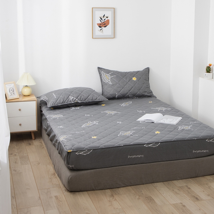 91家纺网 家纺一手货源 找家纺 小米笠 2021新款亲肤磨毛夹棉床笠 太空之旅