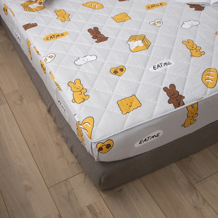 91家纺网 家纺一手货源 找家纺 小米笠 2021新款亲肤磨毛夹棉床笠 甜心饼干