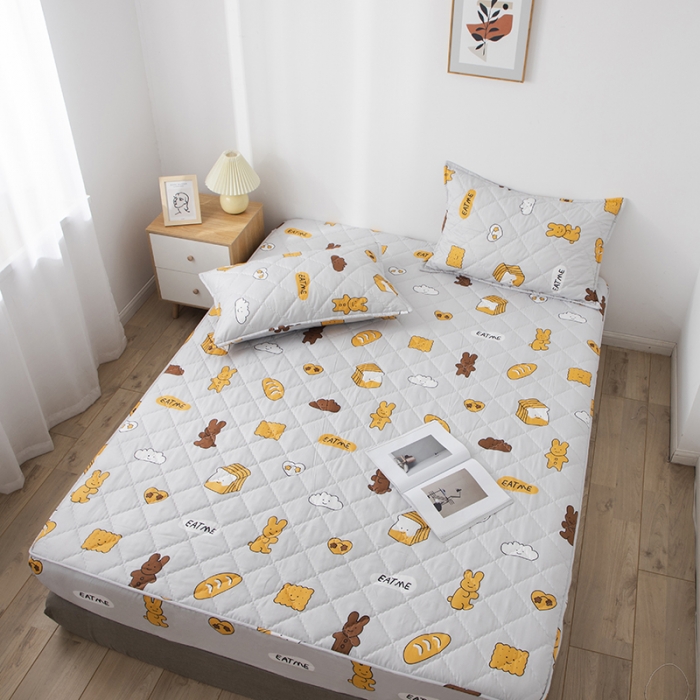 91家纺网 家纺一手货源 找家纺 小米笠 2021新款亲肤磨毛夹棉床笠 甜心饼干