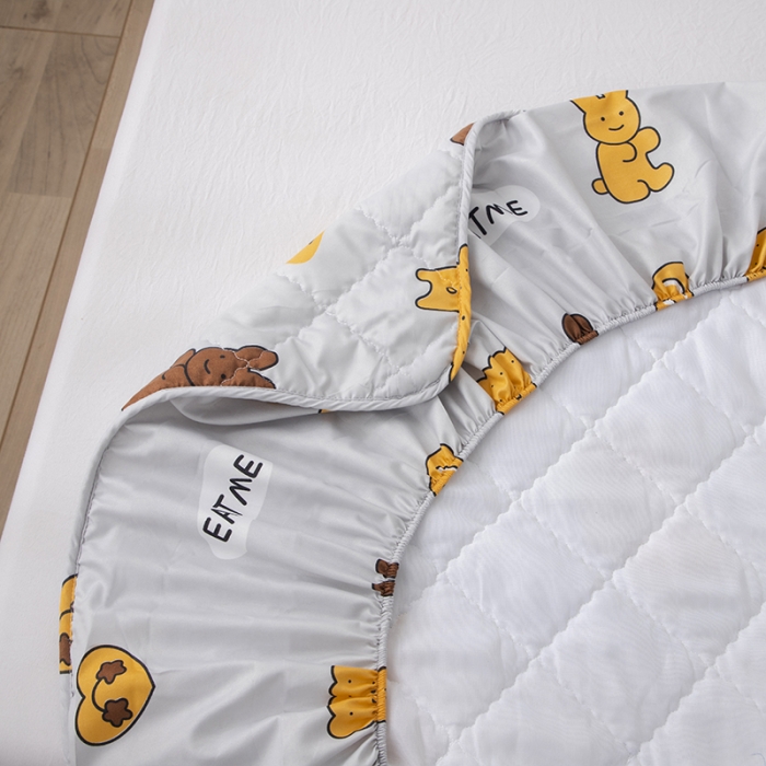 91家纺网 家纺一手货源 找家纺 小米笠 2021新款亲肤磨毛夹棉床笠 甜心饼干