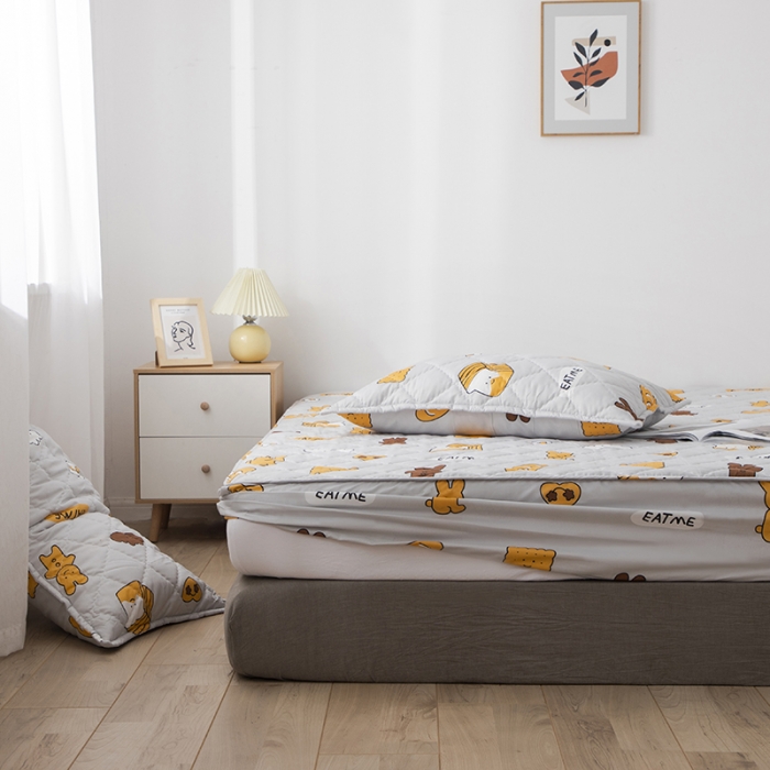 91家纺网 家纺一手货源 找家纺 小米笠 2021新款亲肤磨毛夹棉床笠 甜心饼干