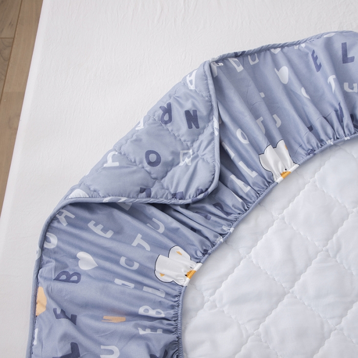 91家纺网 家纺一手货源 找家纺 小米笠 2021新款亲肤磨毛夹棉床笠 字母小熊