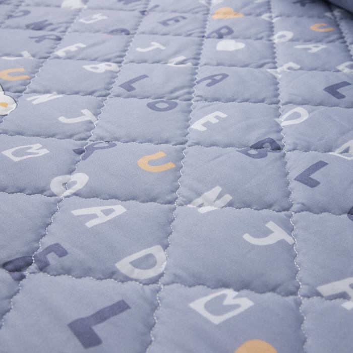 91家纺网 家纺一手货源 找家纺 小米笠 2021新款亲肤磨毛夹棉床笠 字母小熊