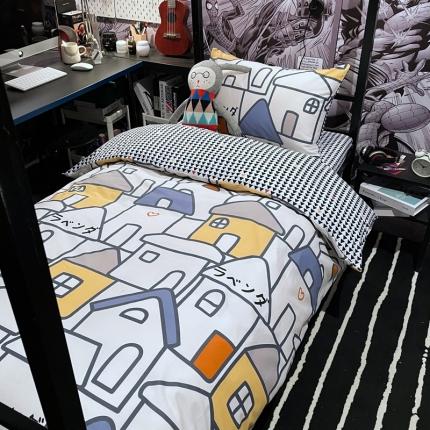 91家纺网 家纺一手货源 找家纺 HL原创 2021新款学生宿舍四件套 暖屋