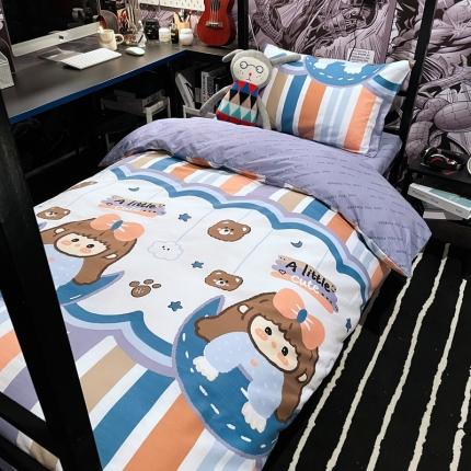 91家纺网 家纺一手货源 找家纺 HL原创 2021新款学生宿舍四件套 丫丫