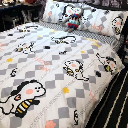 91家纺网 家纺一手货源 找家纺 HL原创 2021新款INS风四件套 幸运龙