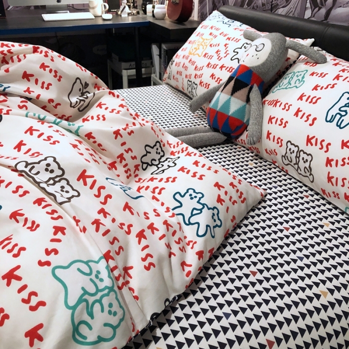 91家纺网 家纺一手货源 找家纺 HL原创 2021新款INS风四件套 好朋友