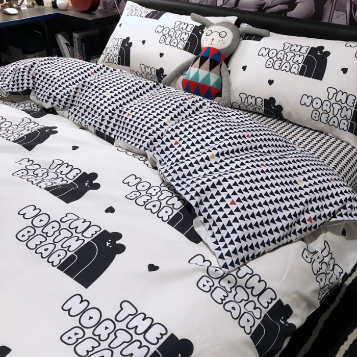 91家纺网 家纺一手货源 找家纺 HL原创 2021新款INS风四件套 卡拉熊