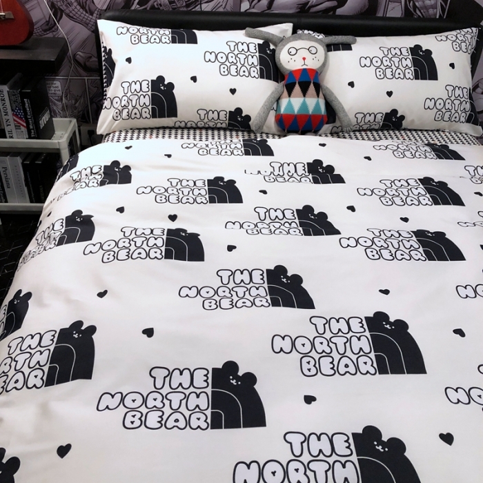 91家纺网 家纺一手货源 找家纺 HL原创 2021新款INS风四件套 卡拉熊