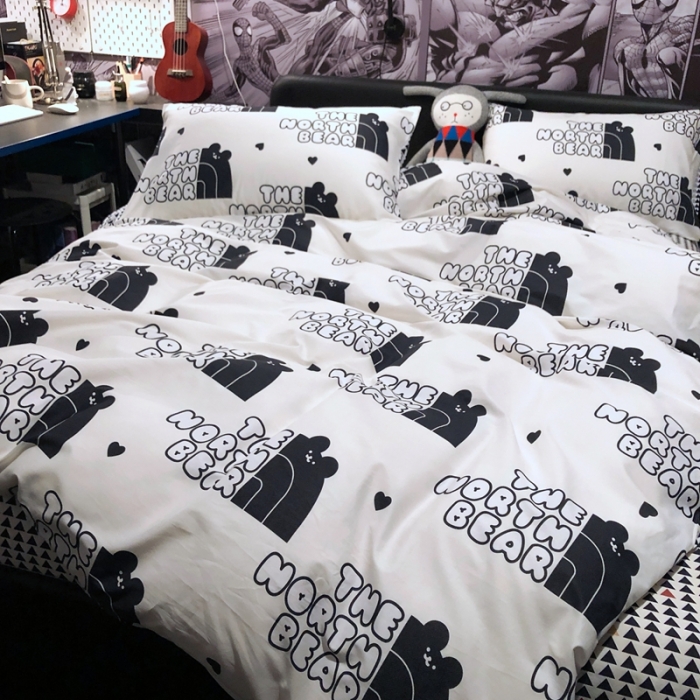 91家纺网 家纺一手货源 找家纺 HL原创 2021新款INS风四件套 卡拉熊